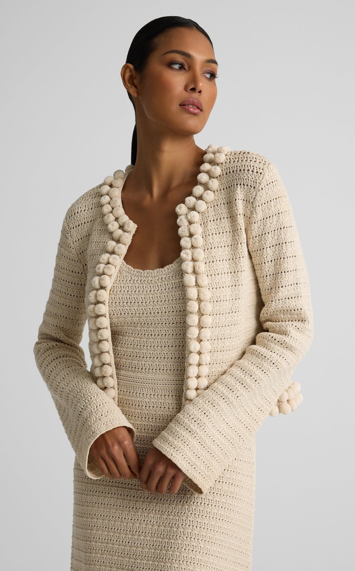 Helen Jacket In Artisanal Crochet Knit