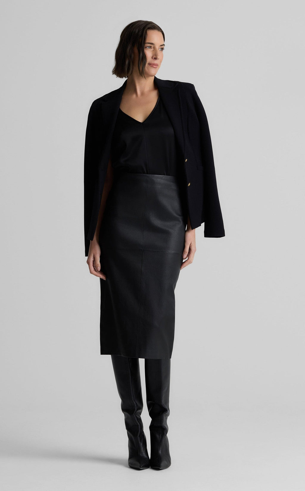 Stevie Skirt In Stretch Leather