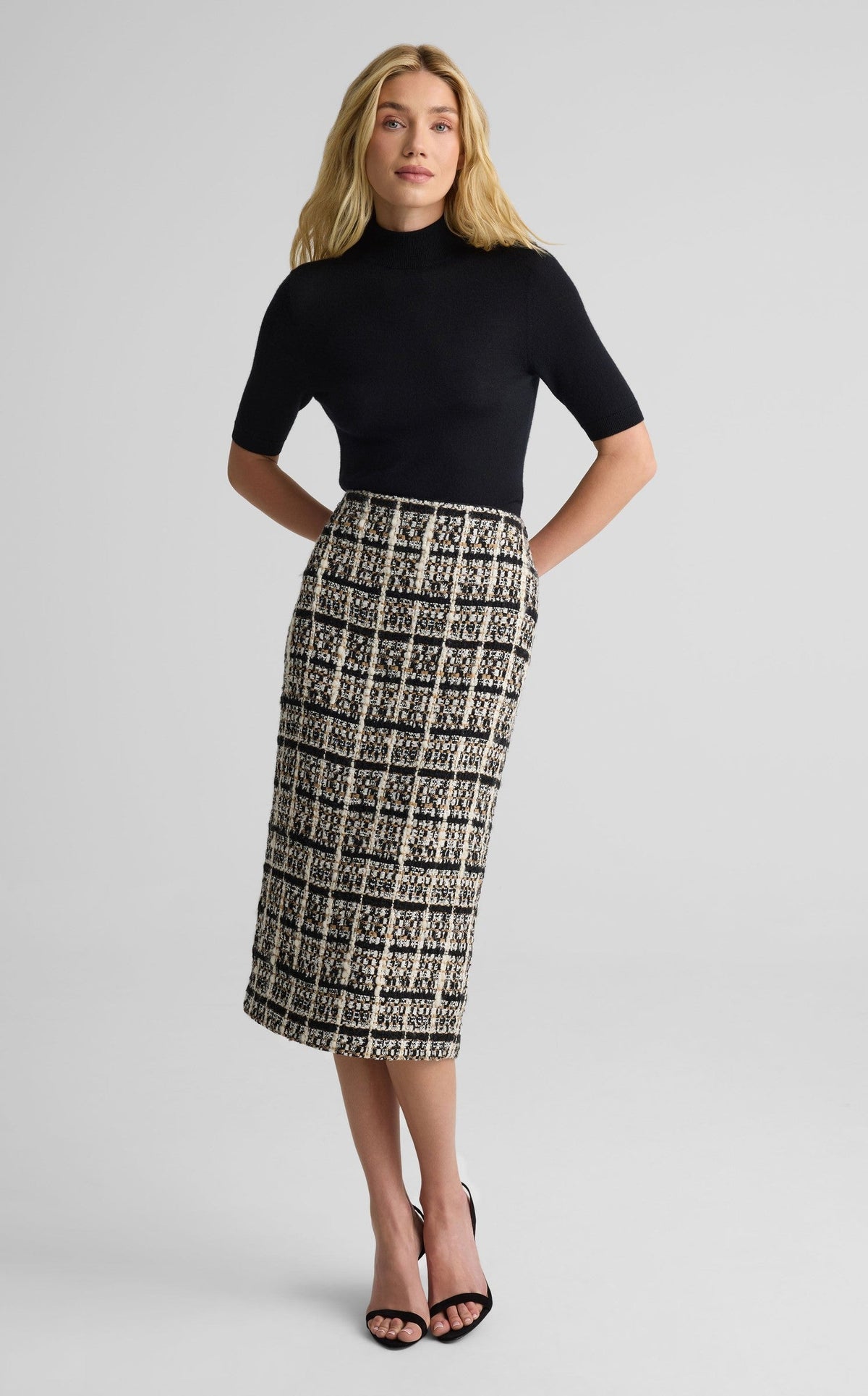 Mock Neck Sweater In Fine Gauge Cashmere