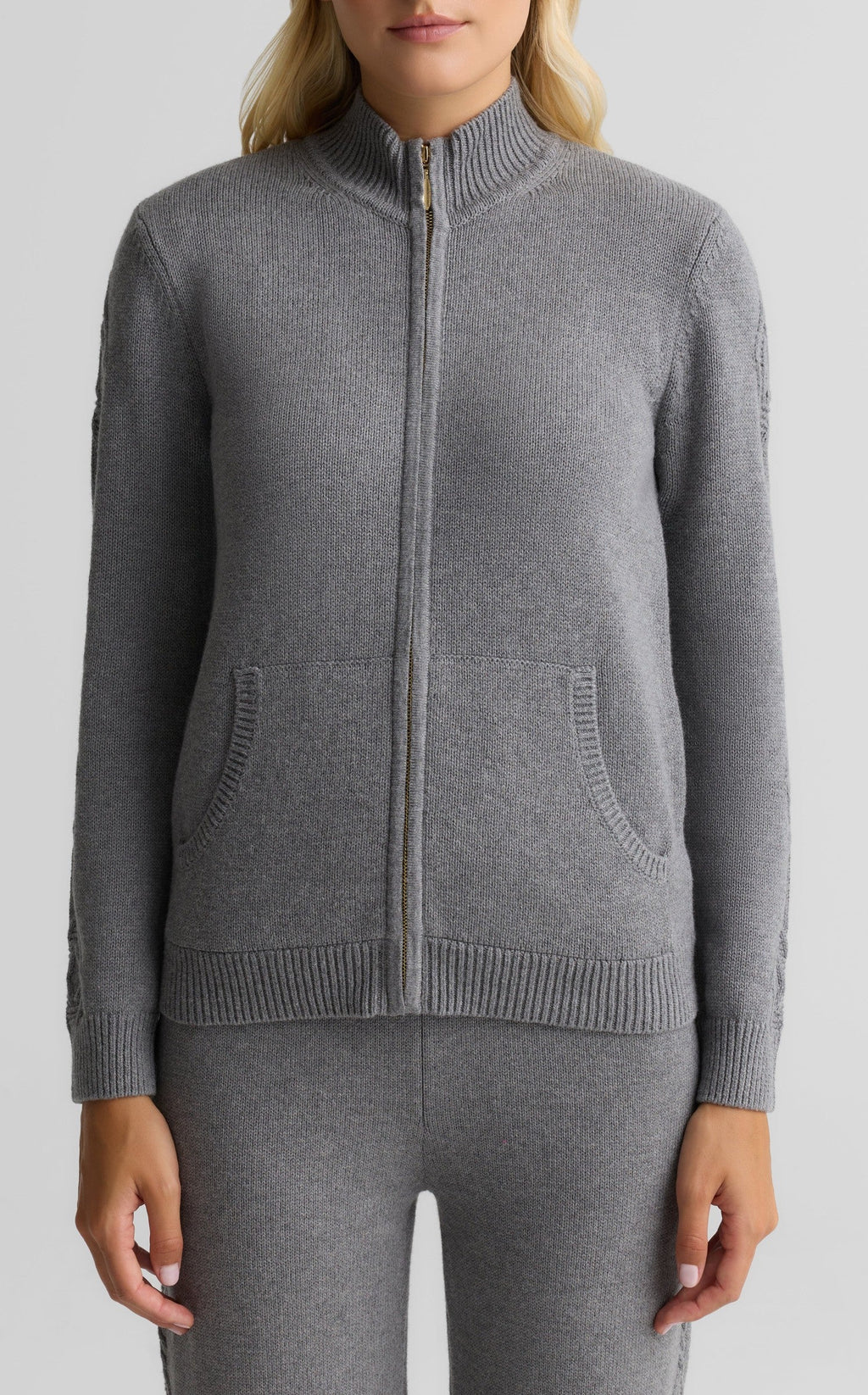 Cotton Cashmere Zip Jacket