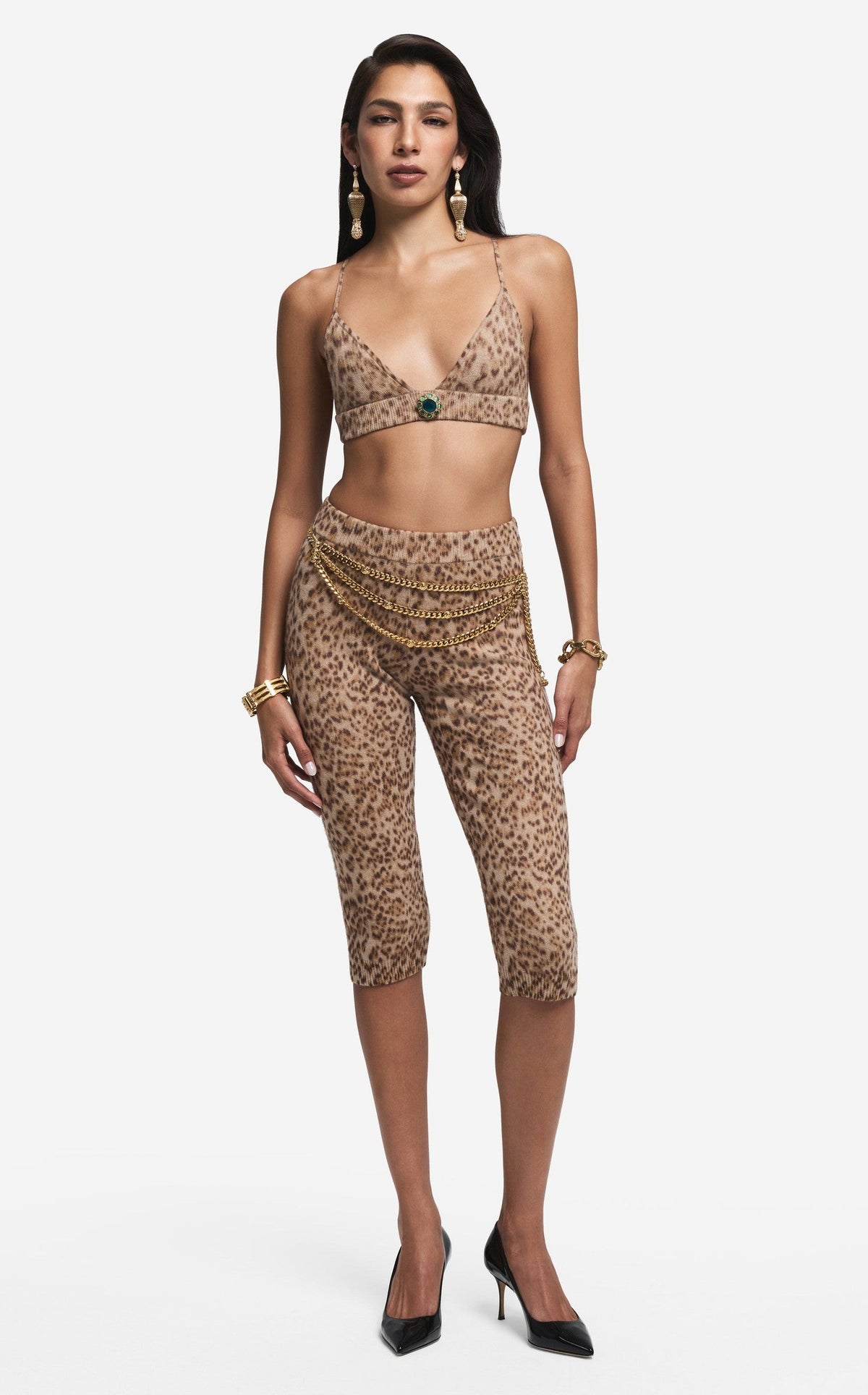 Capri Pant in Leopard Print Cashmere Blend