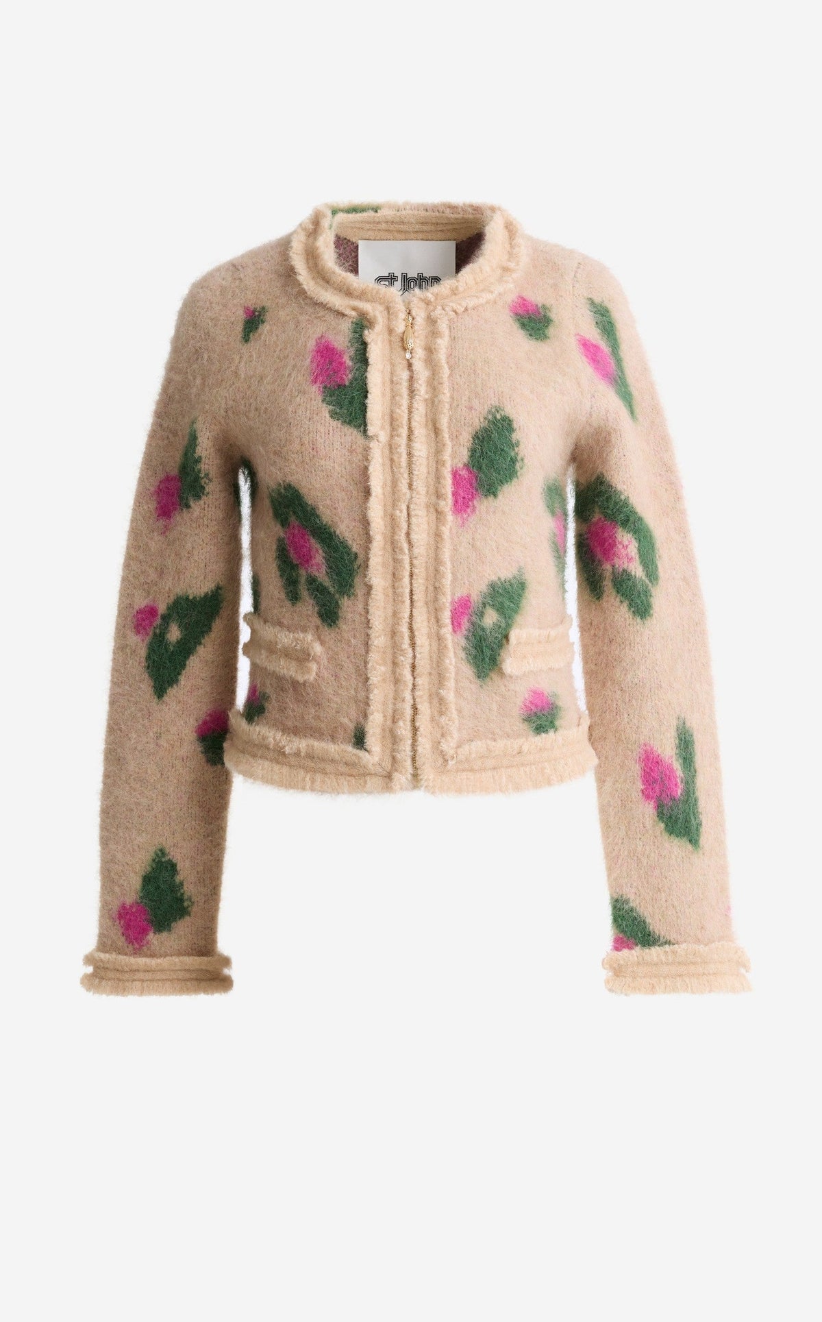 Jacket in Brushed Alpaca Blend Jacquard