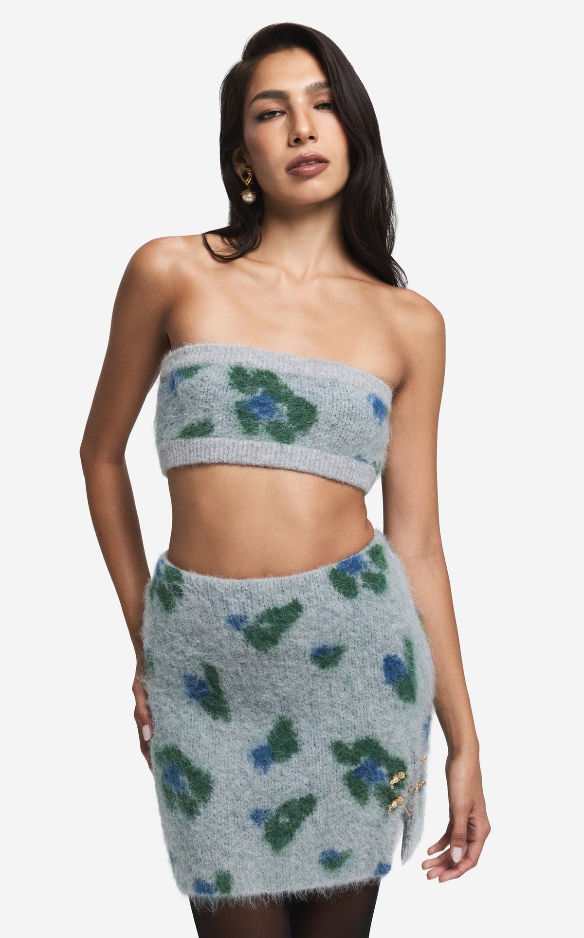 Bandeau in Brushed Alpaca Blend Jacquard