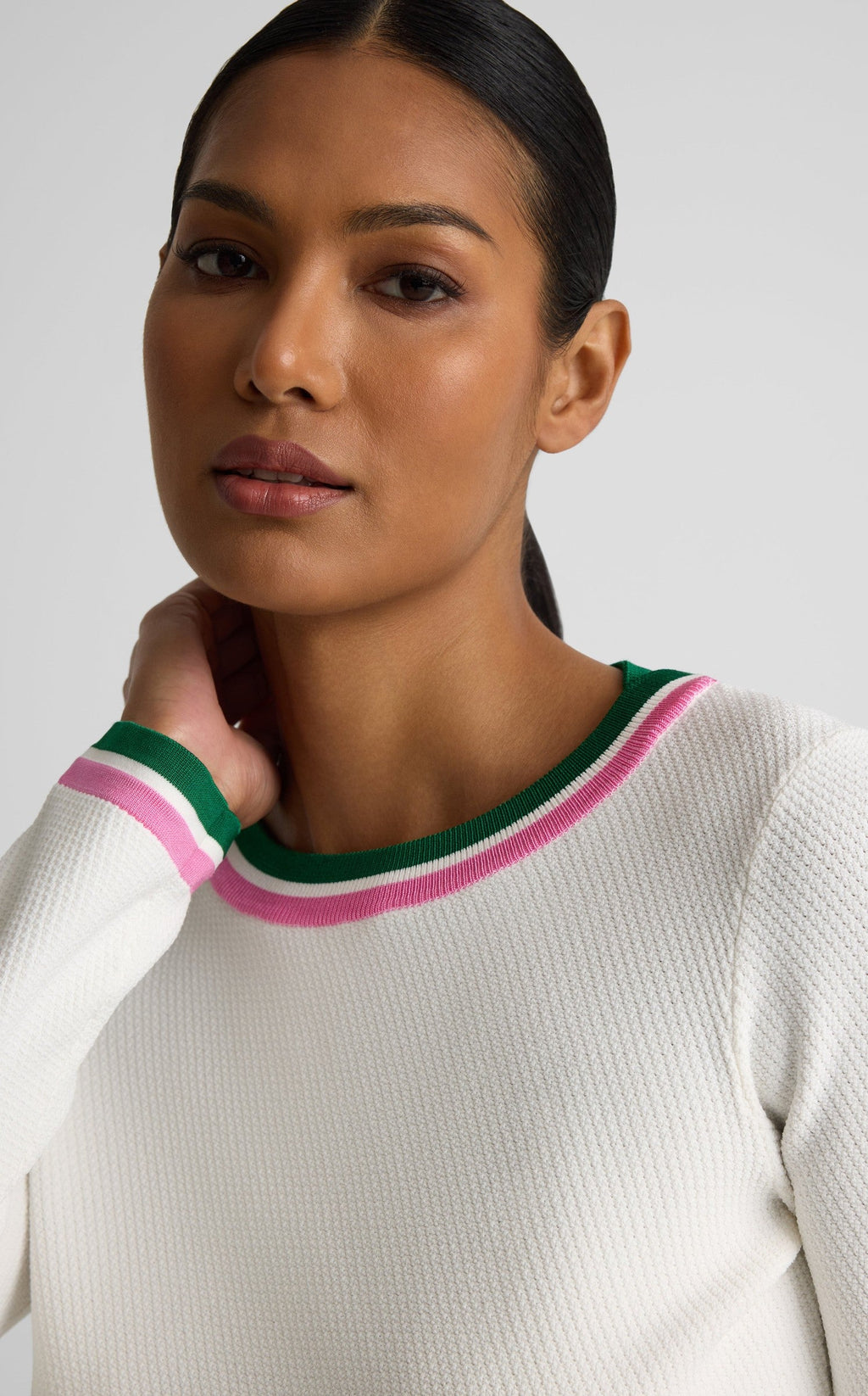 Marjorie Sweater In Diagonal Texture Knit