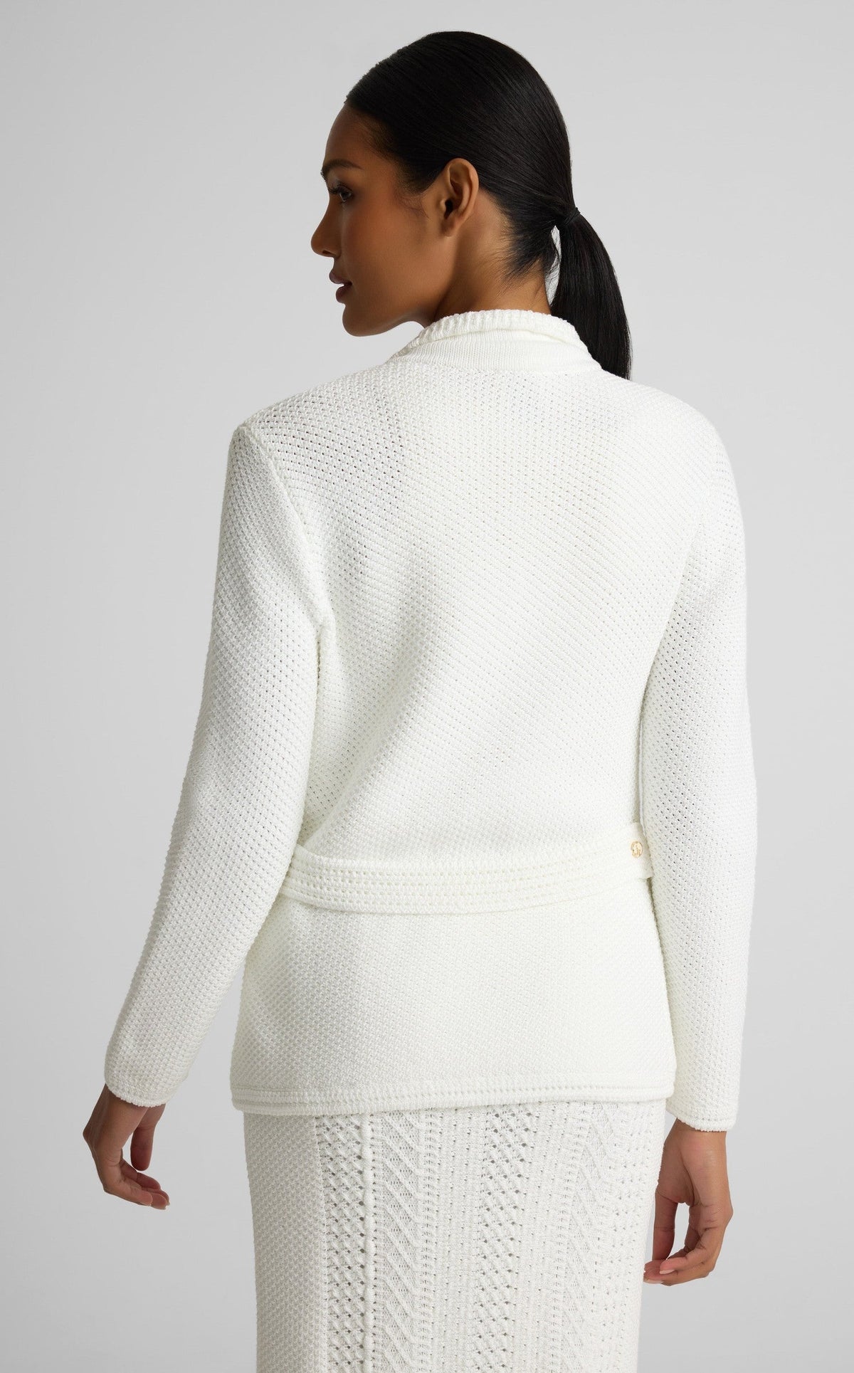 Beatrix Jacket In Cotton Crochet Knit