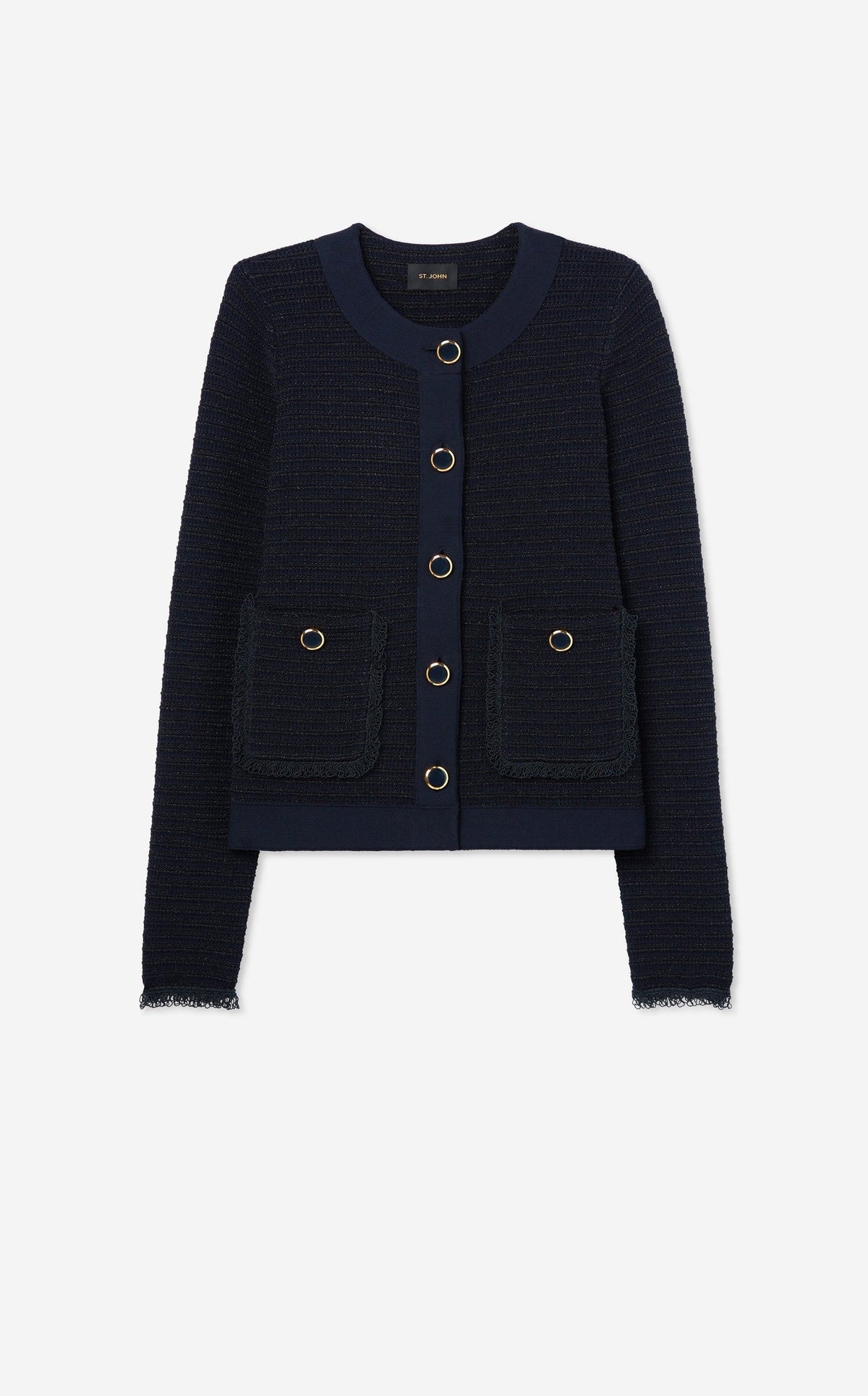 Fringe Knit Short Jacket