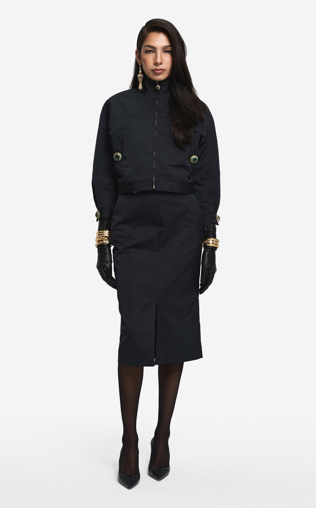 Bomber Jacket in Duchesse Satin