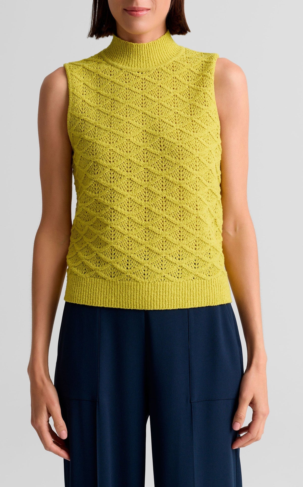 Mock Neck Pointelle Tank