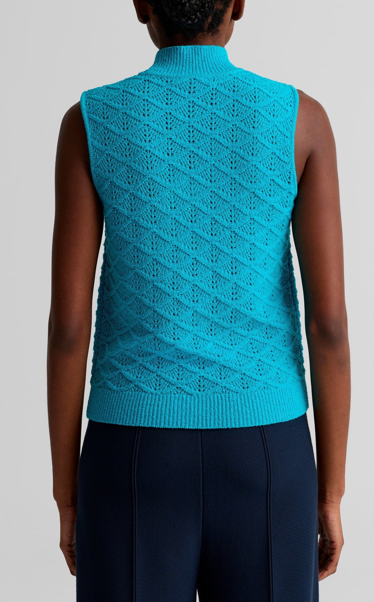 Mock Neck Pointelle Tank