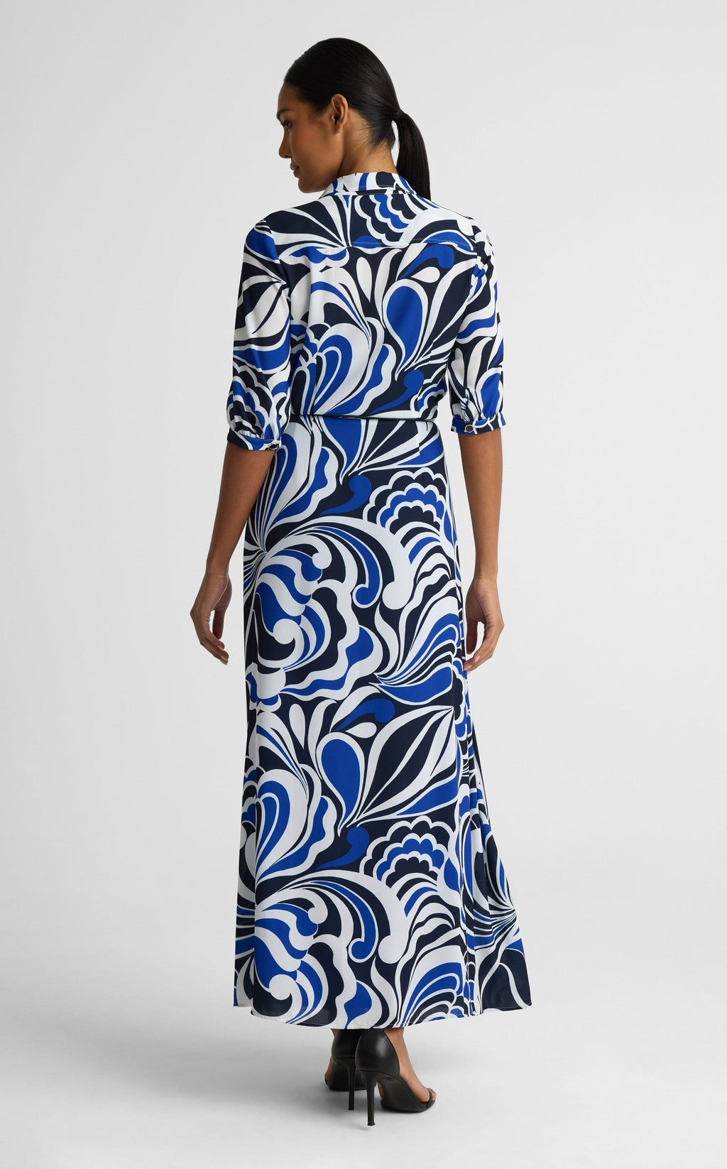 Estelle Dress In Mid Century Scroll Print