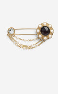 Large Pin with Cabachons & Crystals