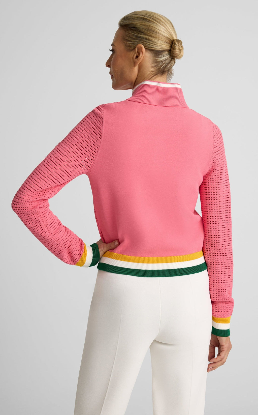 Savannah Sweater In Geometric Pointelle Knit