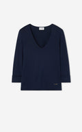 Polished Jersey V-Neck Top