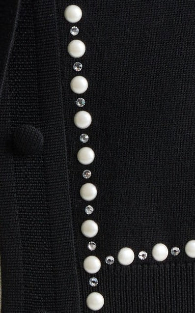 Cardigan In Merino Knit With Pearls