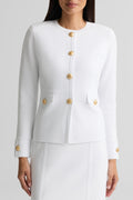 Piqué Knit Crew Neck Jacket