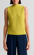 Mock Neck Pointelle Tank