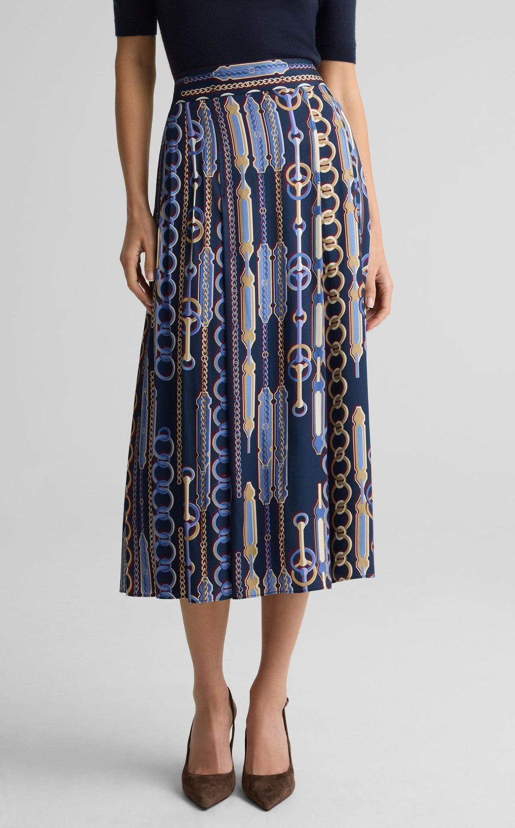 Skirt In Heritage Chain + Bridle Print