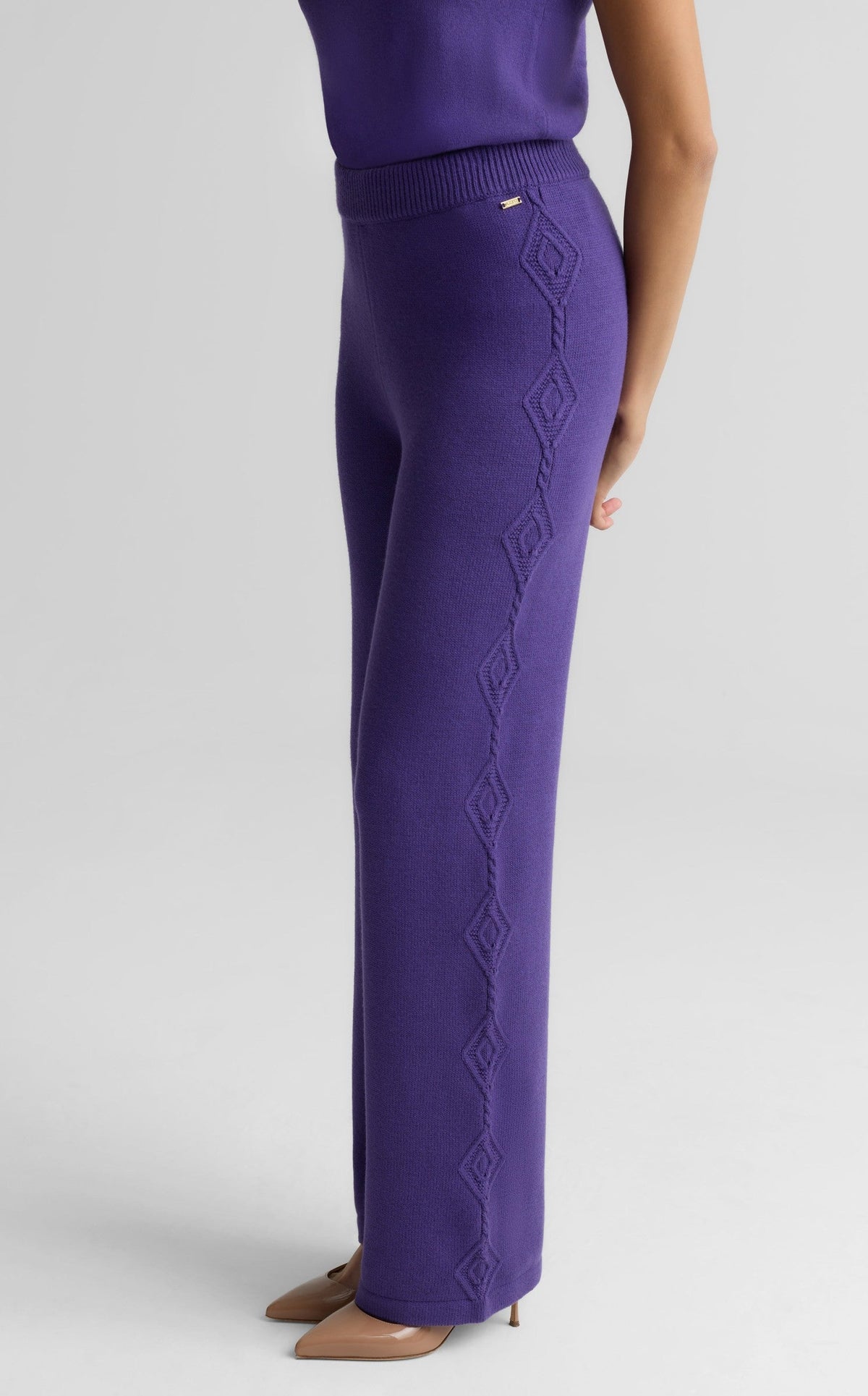 Cotton Cashmere Cable Knit Pants