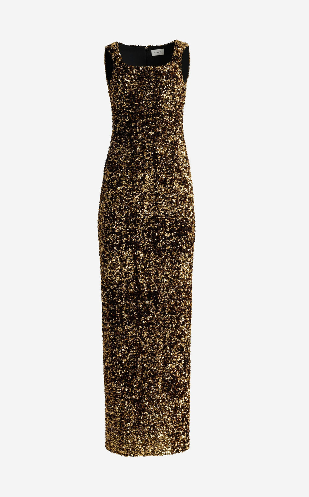 Gown In Paillette Embroidered Stretch Velvet