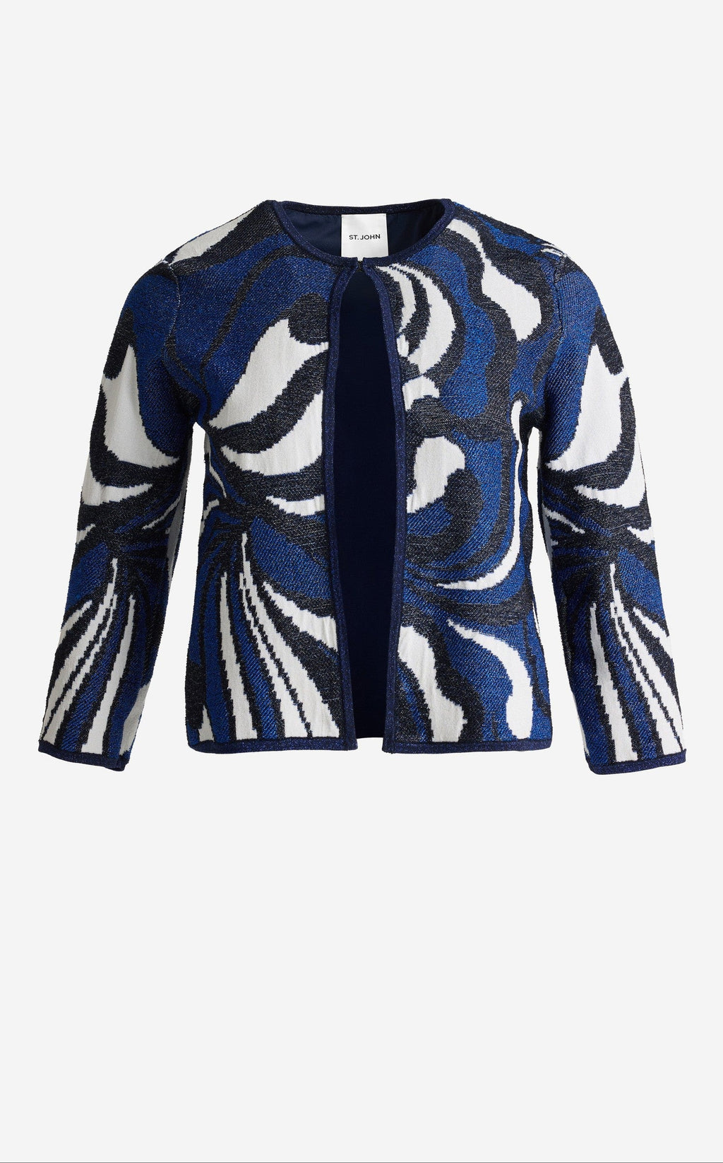 Nancy Jacket In Mid Century Scroll Jacquard Knit