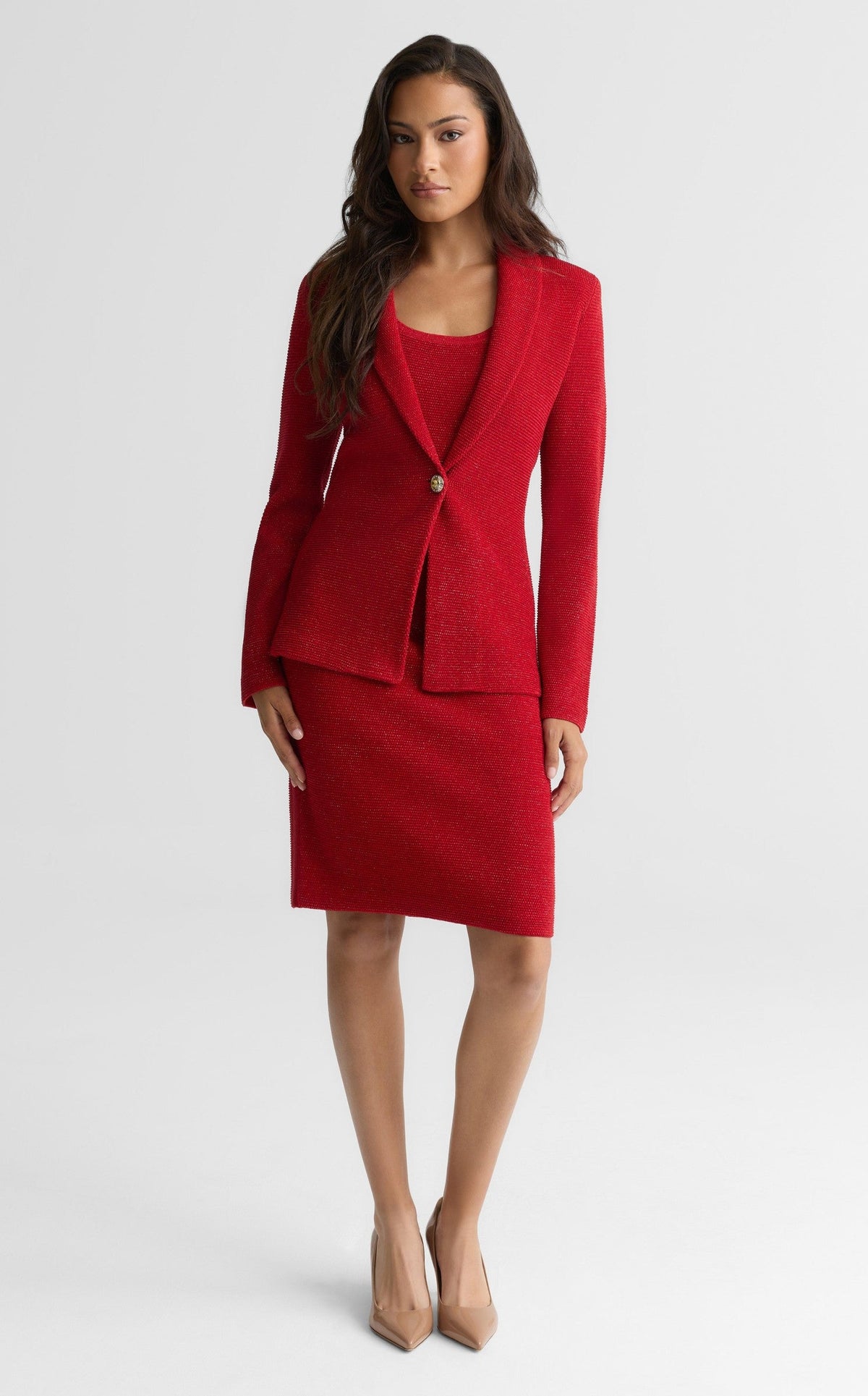 Metallic Shawl Collar Jacket