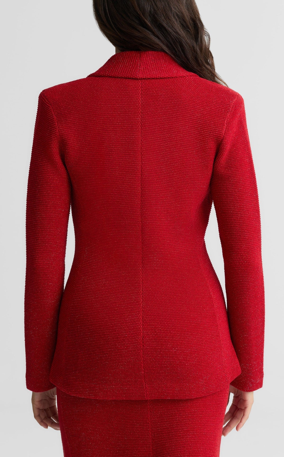 Metallic Shawl Collar Jacket