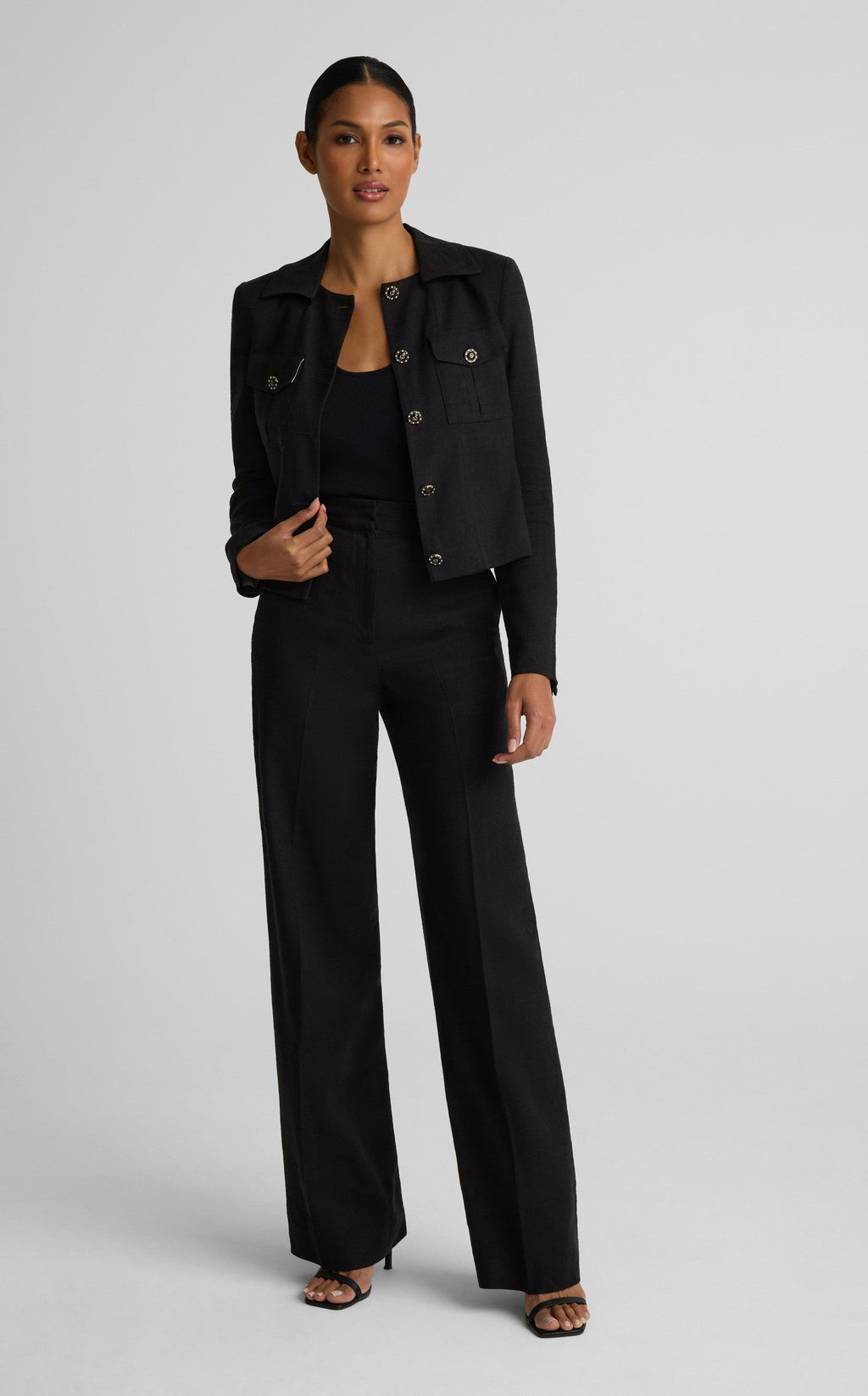 Caroline Jacket In Stretch Linen Twill