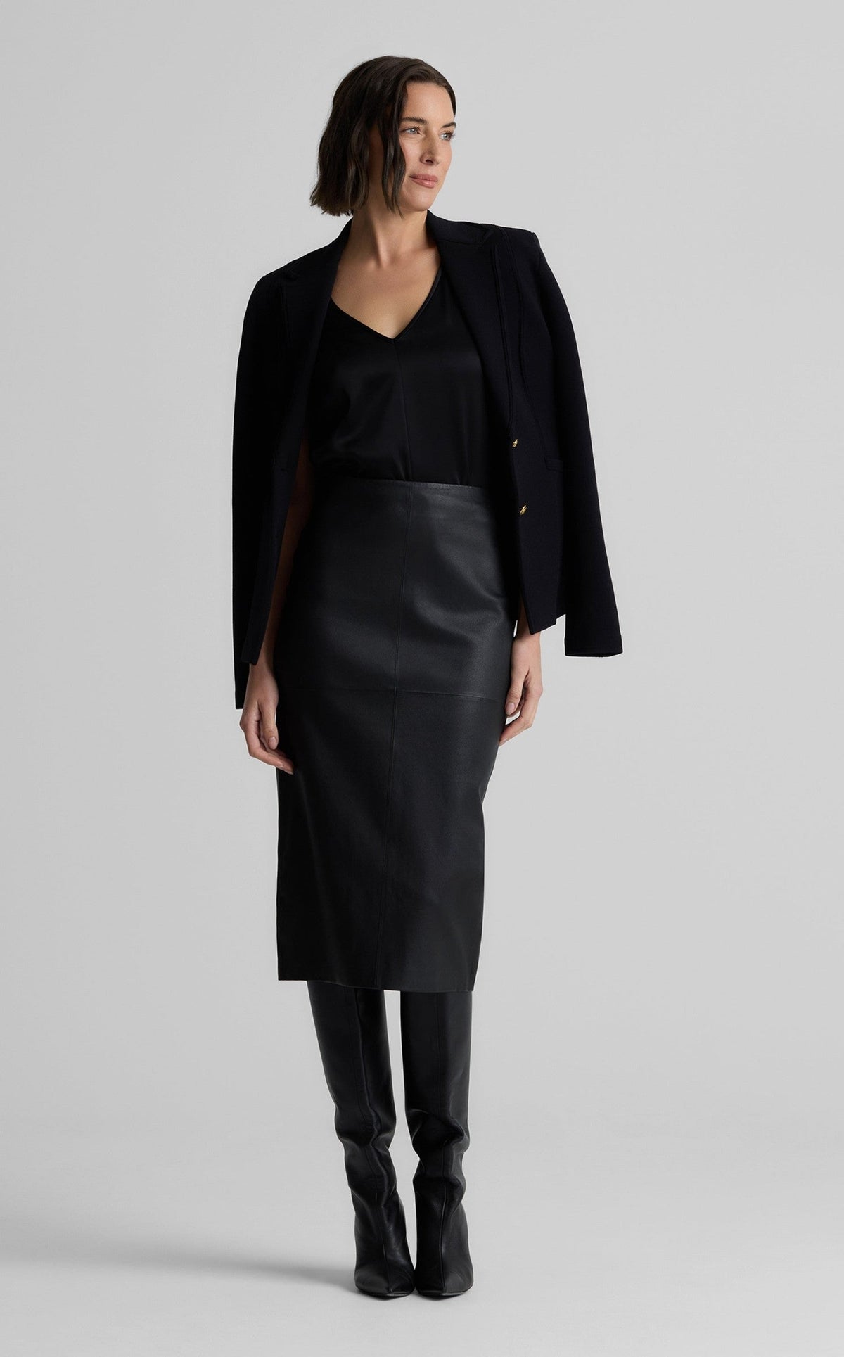 Stevie Skirt In Stretch Leather