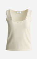 Shell In Merino Knit With Pearls