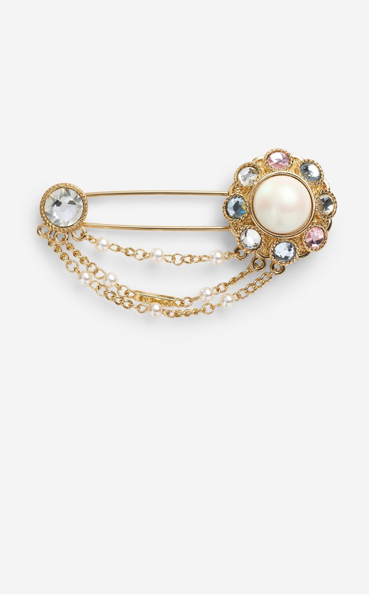 Large Pin with Cabachons & Crystals