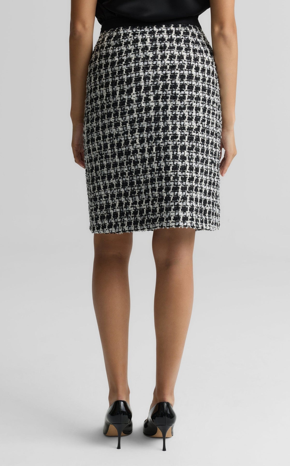 Contrast Tweed A-Line Skirt
