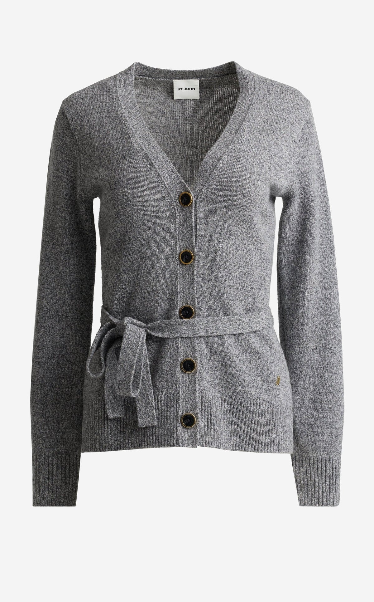 Cardigan In Wool Mouliné Knit