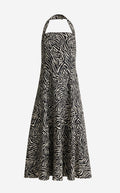 Josephine Halter Dress In Zebra Printed Linen Blend