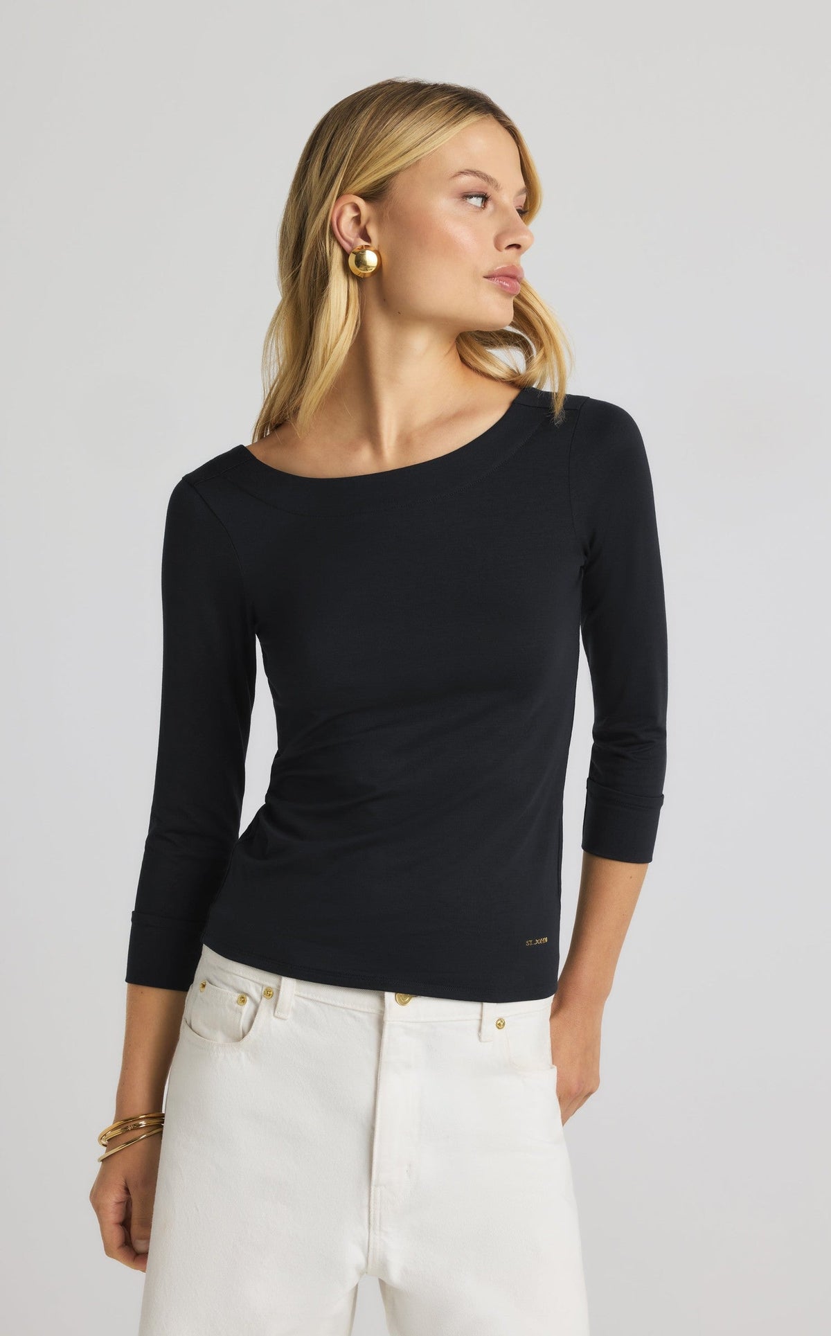 Polished Jersey Boatneck Top