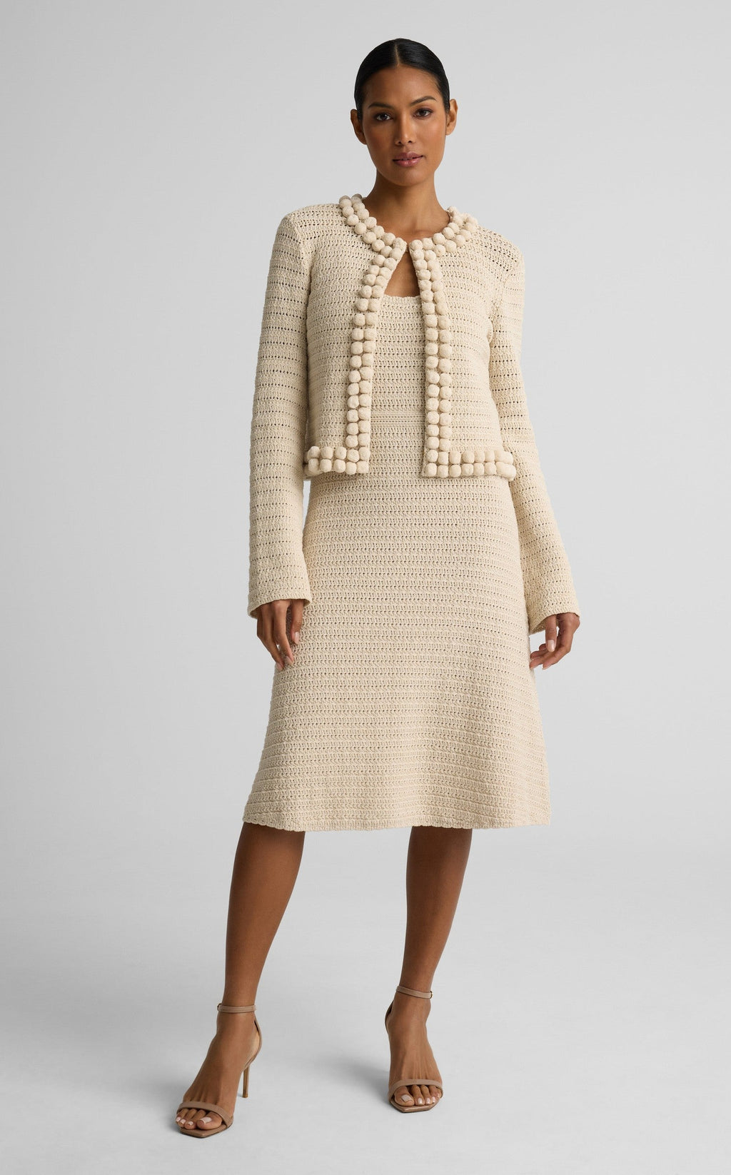 Helen Jacket In Artisanal Crochet Knit