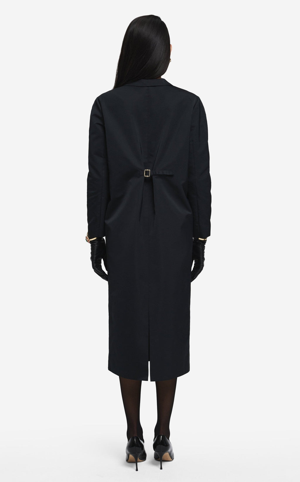 Long Coat in Duchesse Satin