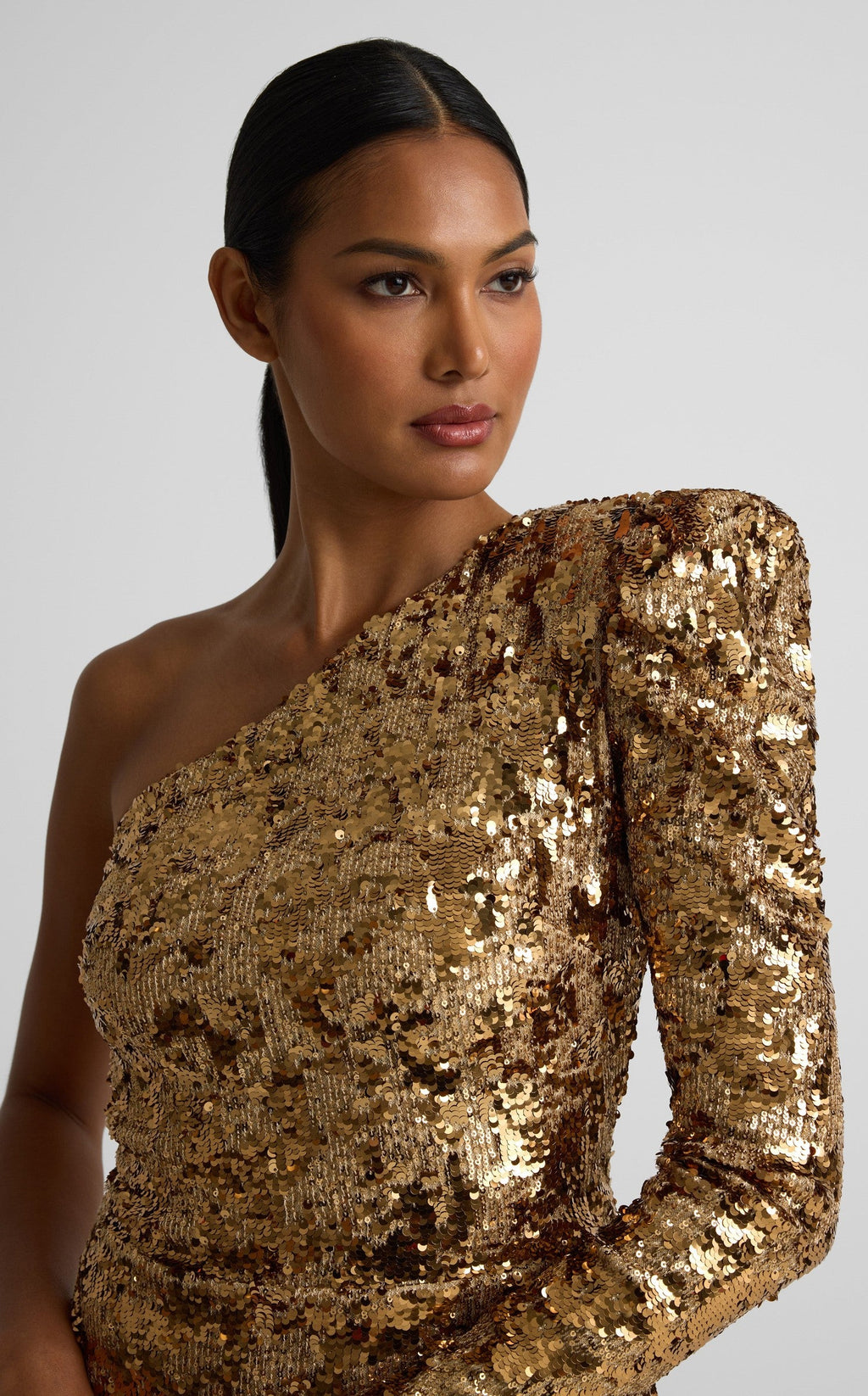 Sabrina Gown In Stretch Sequin Knit