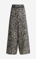 Romy Pant In Zebra Printed Linen Blend