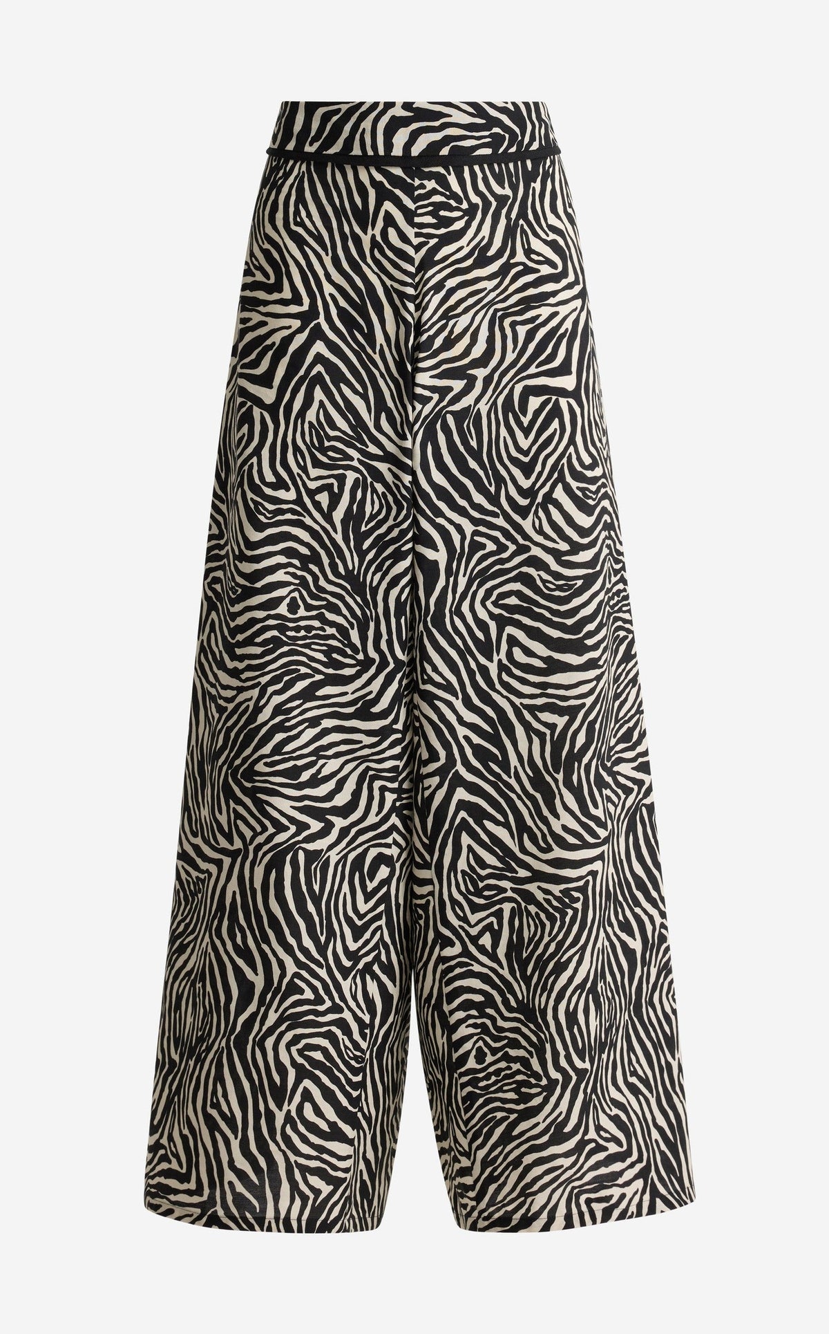 Romy Pant In Zebra Printed Linen Blend