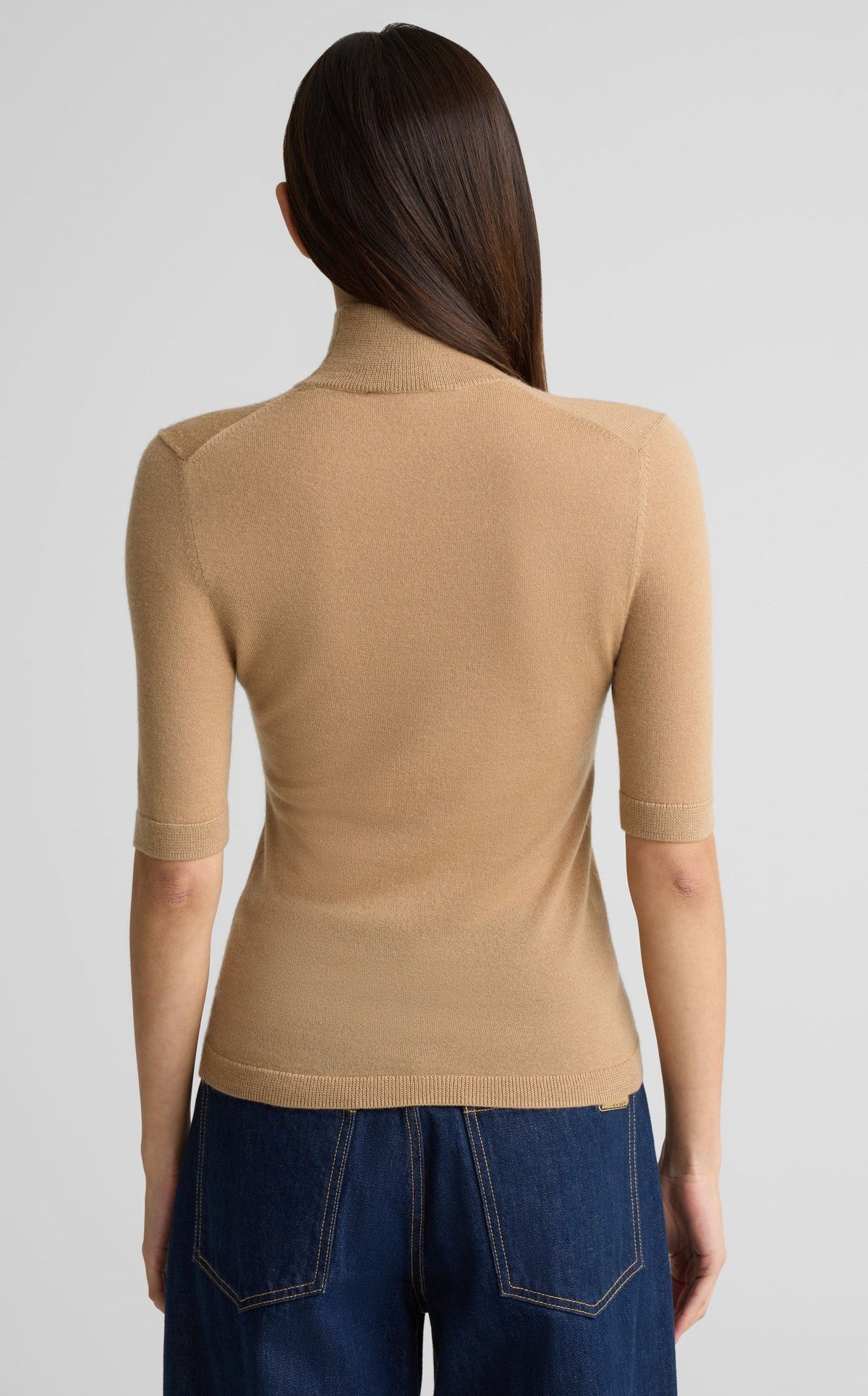 Mock Neck Sweater In Fine Gauge Cashmere