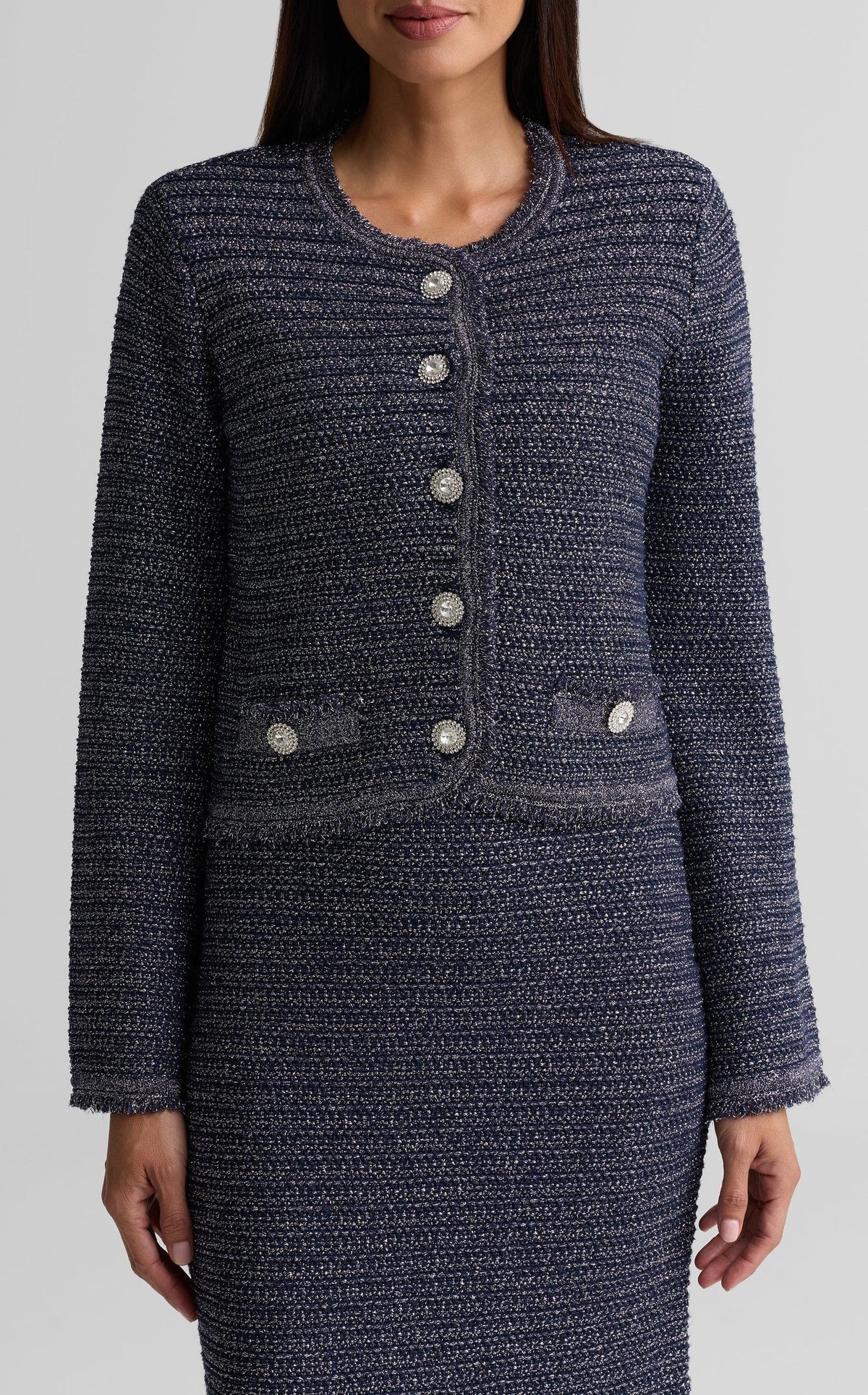 Textured Crewneck Jacket