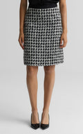 Contrast Tweed A-Line Skirt