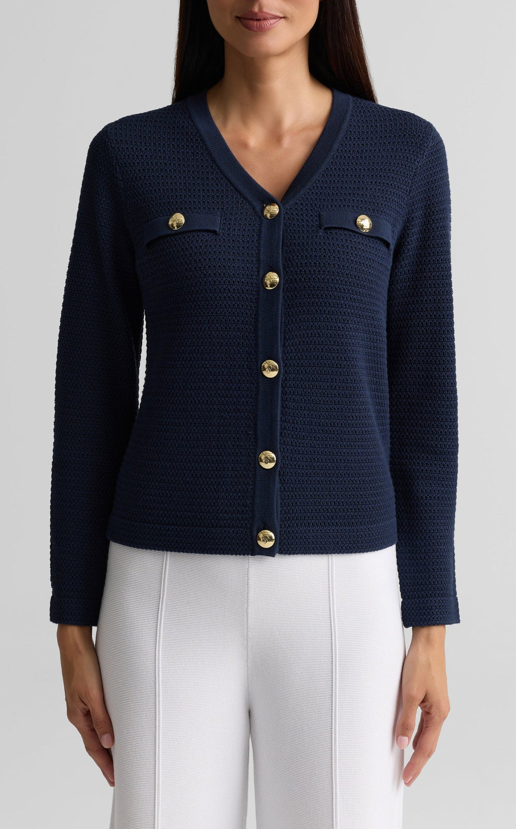 Textured V-Neck Cardigan