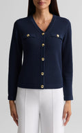 Textured V-Neck Cardigan