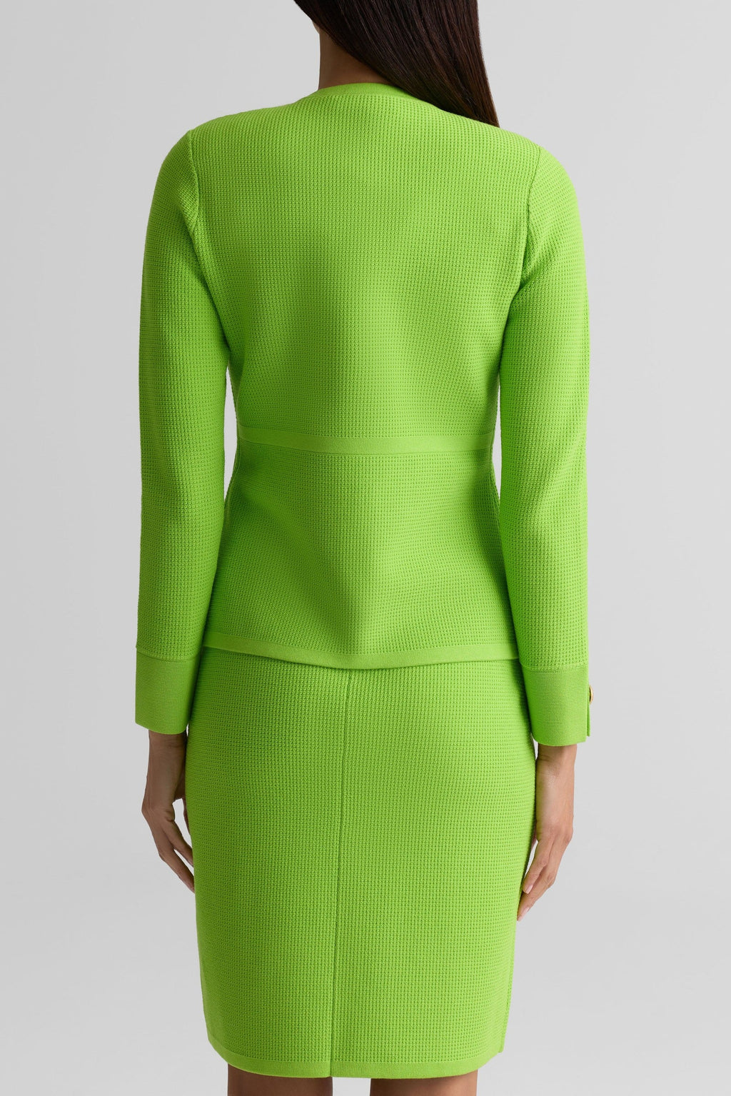 Piqué Knit Crew Neck Jacket