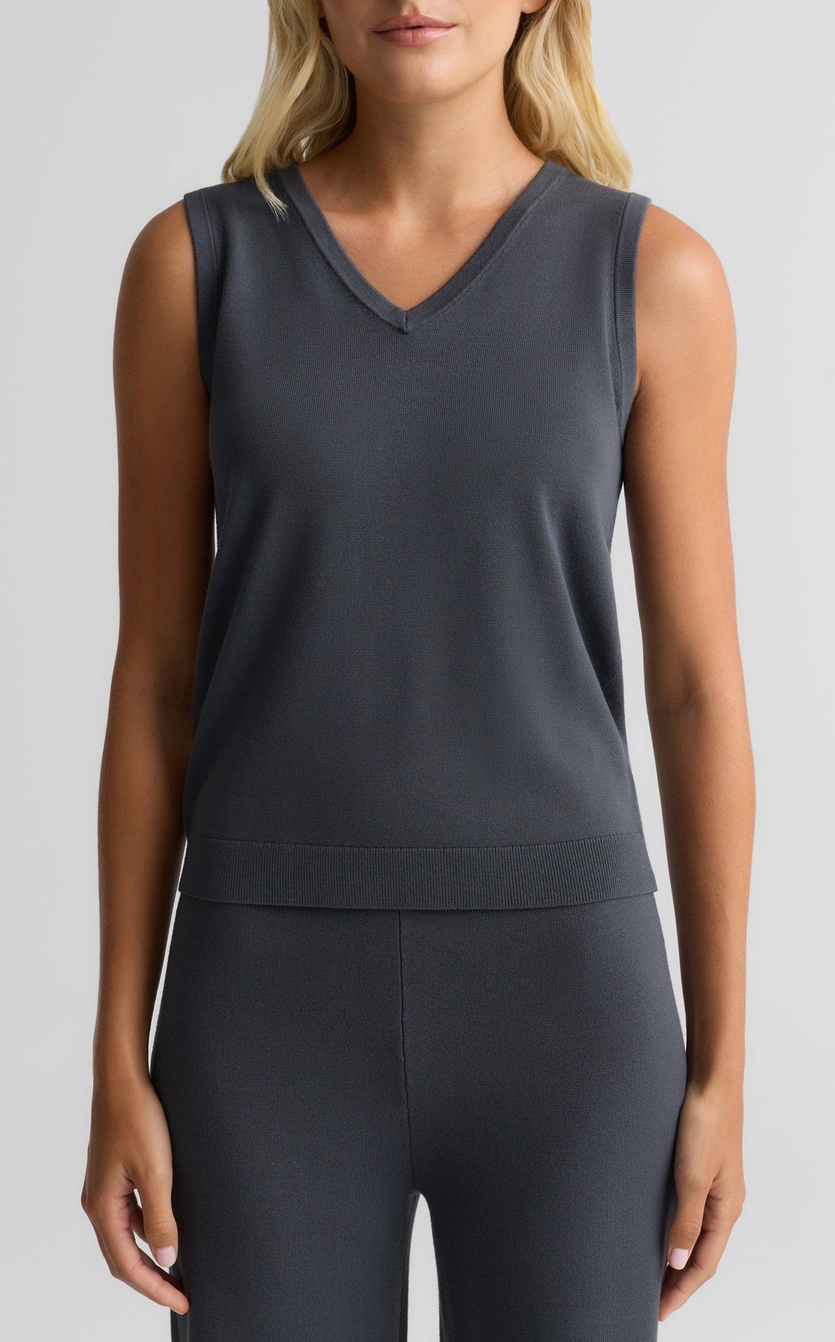 V-Neck Knit Shell