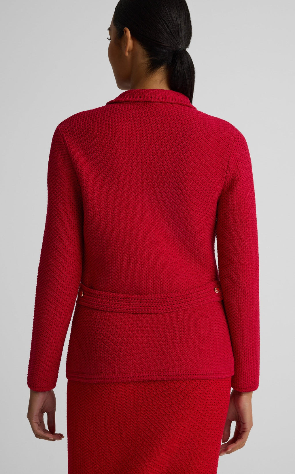 Beatrix Jacket In Cotton Crochet Knit