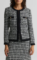Contrast Trim Tweed Jacket