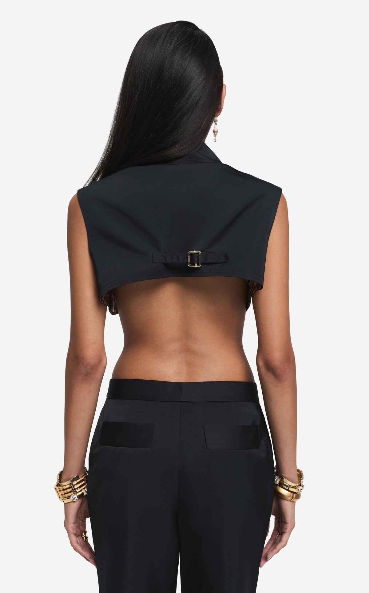 Cropped Vest in Duchesse Satin