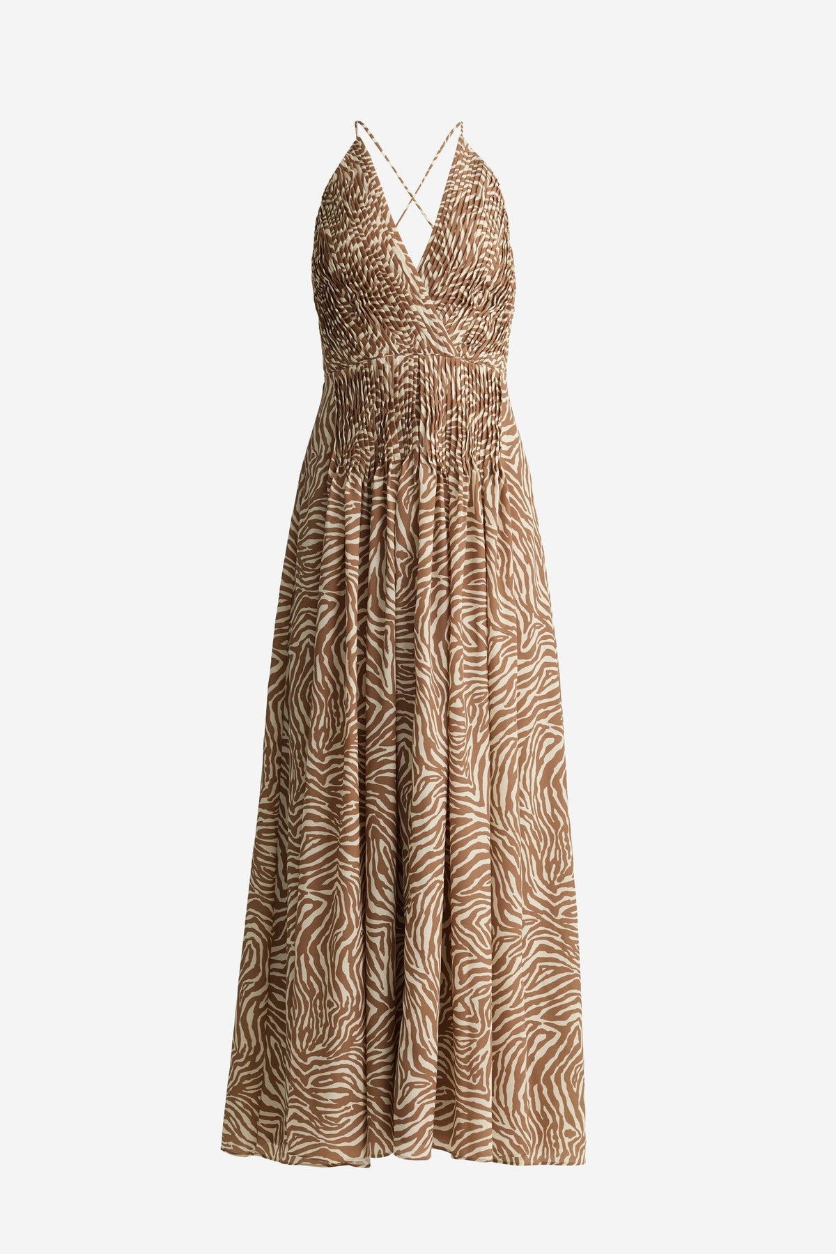 Tallulah Dress In Zebra Printed Georgette